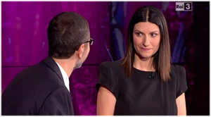Laura Pausini a Che tempo che fa per la puntata Natalizia